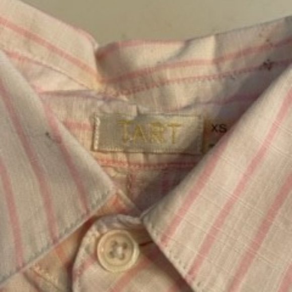 XS Tart Bat Wing Shirt in Pink and White stripes - Picture 2 of 14